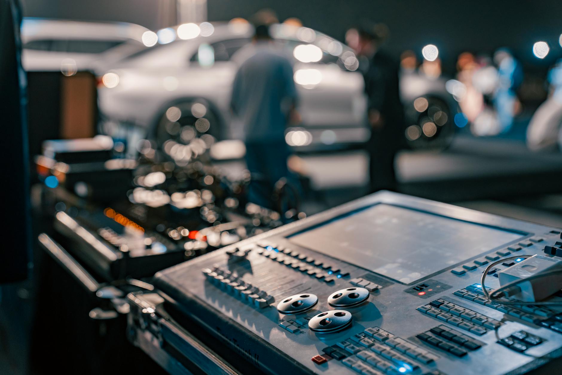 close up of a sound mixer